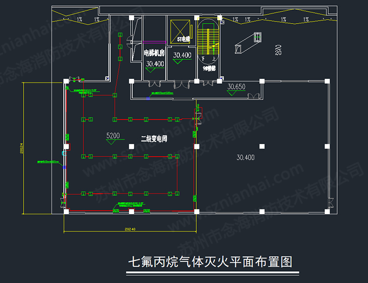 变配电间柜式七氟丙烷灭火装置图纸